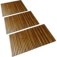Tapis de bain en acacia 3 pcs vidaXL