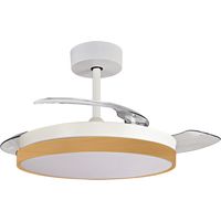 Voltman – Ventilateur de plafond avec éclairage intégré – Pales rétractables Ø91 cm – 6 vitesses – Télécommande – Pour intérieur