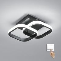 Plafoniera LED in alluminio nera doppia croce quadrata 22W, dimmerabile 3000K-6500K, diametro cornice quadrata 19cm