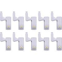 10 PCS LED Sensor Hinge Light Lamp for Kitchen Cabinet Cupboard Closet Wardrobe-10pcs-White