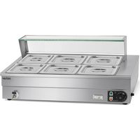 VERTES Calentador de alimentos de acero inoxidable de 6x1/2 GN