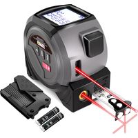 3 en 1, laser 60 m et mètre ruban 5 m, mètre ruban de menuiserie et marquage laser croisé, mesure de surface, de volume et d'unités multiples,