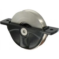 Tirard – Galet encastré pour rail de portail U/oméga – Ø80 mm – Charge 200 kg – Chape aluminium poudré – Galet acier zingué – Noir