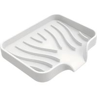 Jabonera - Jabonera de silicona de alta calidad - Diseño antideslizante con sistema de drenaje (blanco)