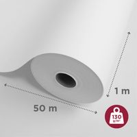 Adfors – Voile de verre lisse prépeint 130g/m² – Rouleau 50m x 1m – Résistance aux chocs – Perméable à la vapeur d'eau