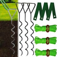 9PCS Ensemble De Trampoline d'ancrage Au Sol, Ensemble d'Ancrages Au Sol pour Trampoline, Ancrages Robustes à Visser Une Fixation Sécurisée dans Le Sol, Heavy Duty Balançoire, Tentes De Camping