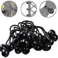 Lot de 50 sangles élastiques avec boucles en caoutchouc pour fixation de tente