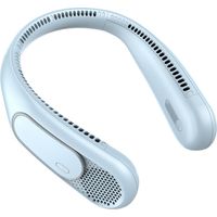 Ventilateur de Cou, Ventilateur Cou Sans Pales Portable, 3 Vitesses, Rechargeable USB, Longue Autonomie, pour Voyage, Bureau et Extérieur,Bleu
