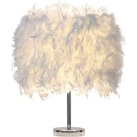 Lampe de Table Plume Blanche Moderne Lampe de Bureau Chambre Enfants Chambre