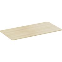 Plateau de bureau bords arrondis 150x75cm, bois naturel