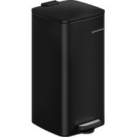 Songmics – Poubelle à pédale 30 L en acier noir – Seau intérieur pratique – Fermeture douce et maintien en ouverture – Dimensions 34 x 28,5 x 54,4 cm
