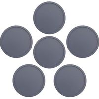 6-Piece Silicone Coasters, Non-Slip, Washable, for Home and Outdoor Use, Gray