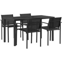 vidaXL Outdoor Furniture Set 5 pcs Black and Anthracite Textilene