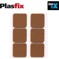 Packung mit 6 selbstklebenden synthetischen braunen Filzen 31 x 31 mm Plasfix INOFIX