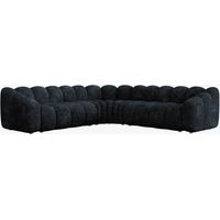 Mobilier Deco – Canapé d'angle réversible XL en tissu noir – Assise profonde et dossier moelleux – Design moderne pour salon spacieux