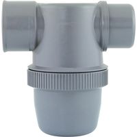 Fitt – Siphon de sol PVC Ø40 – Garde d'eau anti-odeurs – Pose horizontale sur canalisations longues – Culot dévissable pour nettoyage