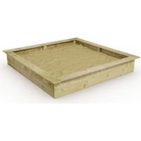 Wickey – Bac à sable en bois imprégné 195 x 195 cm – Rebord d’assise confortable – Résistant aux intempéries – Pour jeux en extérieur