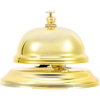 Cloche à main en alliage pour service, sonnerie de jeu, cloche de table pour hôtel (style aléatoire)-8.5x8.5cm-Golden