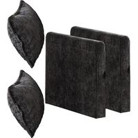 Accoudoirs uniquement pour canapé Cloud, canapé d'angle moderne, idéal pour salon, chambre et appartement, coussin d'assise double couche confortable, tissu chenille respirant, noir