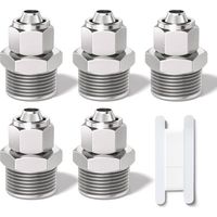5 Pcs 6mm Tube OD x 3/8" Filetage BSP mâle Poussez Droit pour connecter Le raccord pneumatique de Tube d’écrou de Verrouillage,KPC6-03 Adaptateur de Ligne d’air Rapide