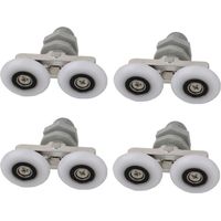 4 roulettes doubles coulissantes de 19 mm pour porte de douche de salle de bain