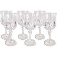 alpina Bicchieri da Vino Plastica Set da 6 - Calici Vino da 200ml - Bicchiere da Vino con Effetto Cristallo - Adatto per Bevande, Vino Rosso e Bianco - Lavabile a Mano - Trasparente