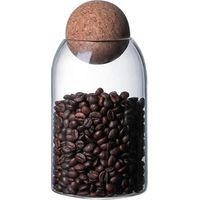 Bocaux de Stockage en Verre, Bocal en Verre Alimentaire, Pot en Verre de Bonbons, Pot en Verre Borosilicaté avec Liège pour Parfumé, Bonbons, Épices, Haricots, Biscuits, Médicaments (800ml)