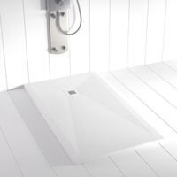 Receveur de douche Resine PLES Blanc (grille coloure) - 100x110 cm - Grille + Valve OFFERTE