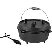 Horno holandés Dutch Oven de hierro fundido 5,7 litros Barbacoa Levantador de tapa olla de hierro fundido Hervidor de fuego BBQ