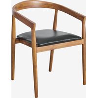 Pack de 2 chaises de salle à manger en cuir Visby SKLUM Noir
