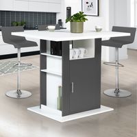 Isla central UGO de 110 cm en madera blanca y gris con armarios