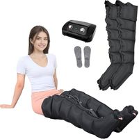 Bottes Pressothérapie Jambes Pressothérapie Professionnelle pour la Maison 6 Chambres Appareil de Massage Jambe Drainage Lymphatique pour la Fatigués et Circulation (Noir 2jambes, Standard)