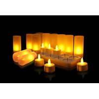 Set di 12 candele LED ricaricabili, candele elettriche a LED con fiamma lampeggiante e stazione di ricarica decorativa, ideali per Natale, compleanni, matrimoni, banchetti, ristoranti, hotel e caffè (