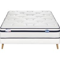 Ensemble L'INCOMPARABLE, matelas ressorts ensachés 160x200, ferme, H27 + sommier