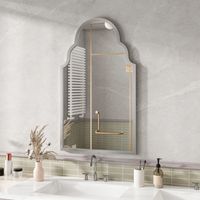 Specchio da parete rettangolare 61x101 cm - cornice in metallo, ideale per il bagno, il soggiorno o la camera da letto - argento