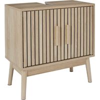 HOME DECO FACTORY Nuevo 2024-MUEBLE LAVABO 60x30 H.70, HD0222, sottolavabo, Modello Klaus, Collezione Natural Crush, mobili da Bagno, 60 x 70 x 30 cm, Marrone, Legno-Truciolato, 60x70x30 cm