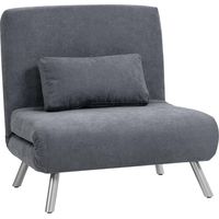 Polstersessel mit Bettfunktion, 3-in-1 Design, Schlafsessel, Gästebett, Stoffbezug, mit Kissen, Dunkelgrau