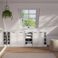 Armadio per tetti inclinati Rion, Casa di campagna bianca/bianca, Set di 5, Vicco