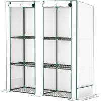Échafaudage avec 2 portes avvolgibili, 3 ripiani, sac laterali, bianco e verde, Serra da Giardino