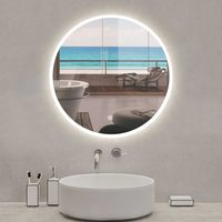 OCEAN Specchio da bagno rotondo/diametro 70 cm/3 temperature di colore/antiappannamento/touch/Memoria per l'interruzione di corrente