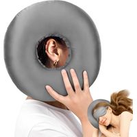 Coussin de piercing d'oreille pour les personnes dormant sur le côté – Oreiller de piercing en satin soyeux et masque pour les yeux avec trou d'oreill