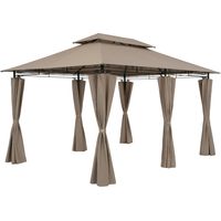 Casaria Pavillon 3x4m Gartenzelt Garten Seitenteile Metall Wasserabweisend Topas taupe