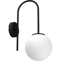 Applique murale noire boule verre blanc Cambridge E14