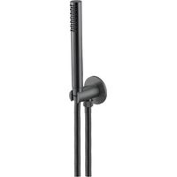 Kit doccia da 250 mm tondo ( doccetta + braccio con soffione ) nero opaco
