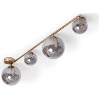 Lámpara de Techo Metal y Cristal Moonlight Brass 4 Focos Gris Humo