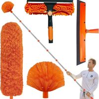 Kit télescopique de dépoussiérage et de nettoyage, kit de dépoussiérage et de nettoyage de vitres pour la maison, nettoyant pour vitres