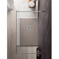Piatto doccia in marmoresina grigio chiaro aqua rock 80x160 con griglia acciaio
