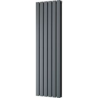 Typhoon - Anthracite Vertical Radiator H1400mm x W408mm Double Panel