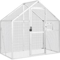 vidaXL Voliera Argento 179x100x185 cm in Alluminio