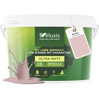 Wandfarbe Rosa Grau Hellgrau Matt Innenfarbe – Deckkraft Klasse 1, VOC-frei, Ohne Grundierung, Tropfarm – Wohnzimmer & Schlafzimmer – 2,5L – Veluxis (Cute Cupcake)